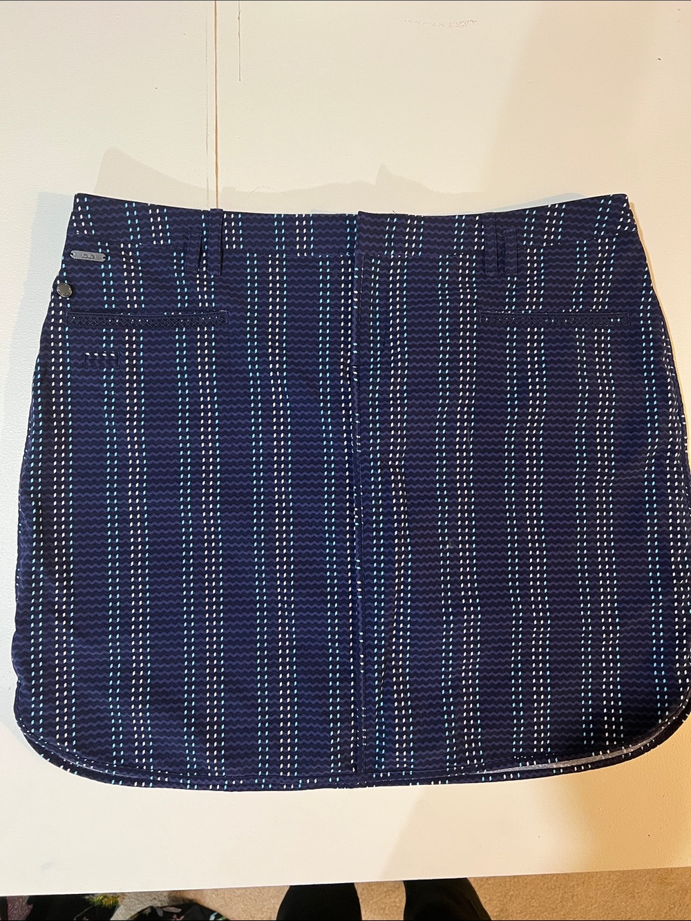 Lolë Navy Striped Women’s Skort with Stitched Detail